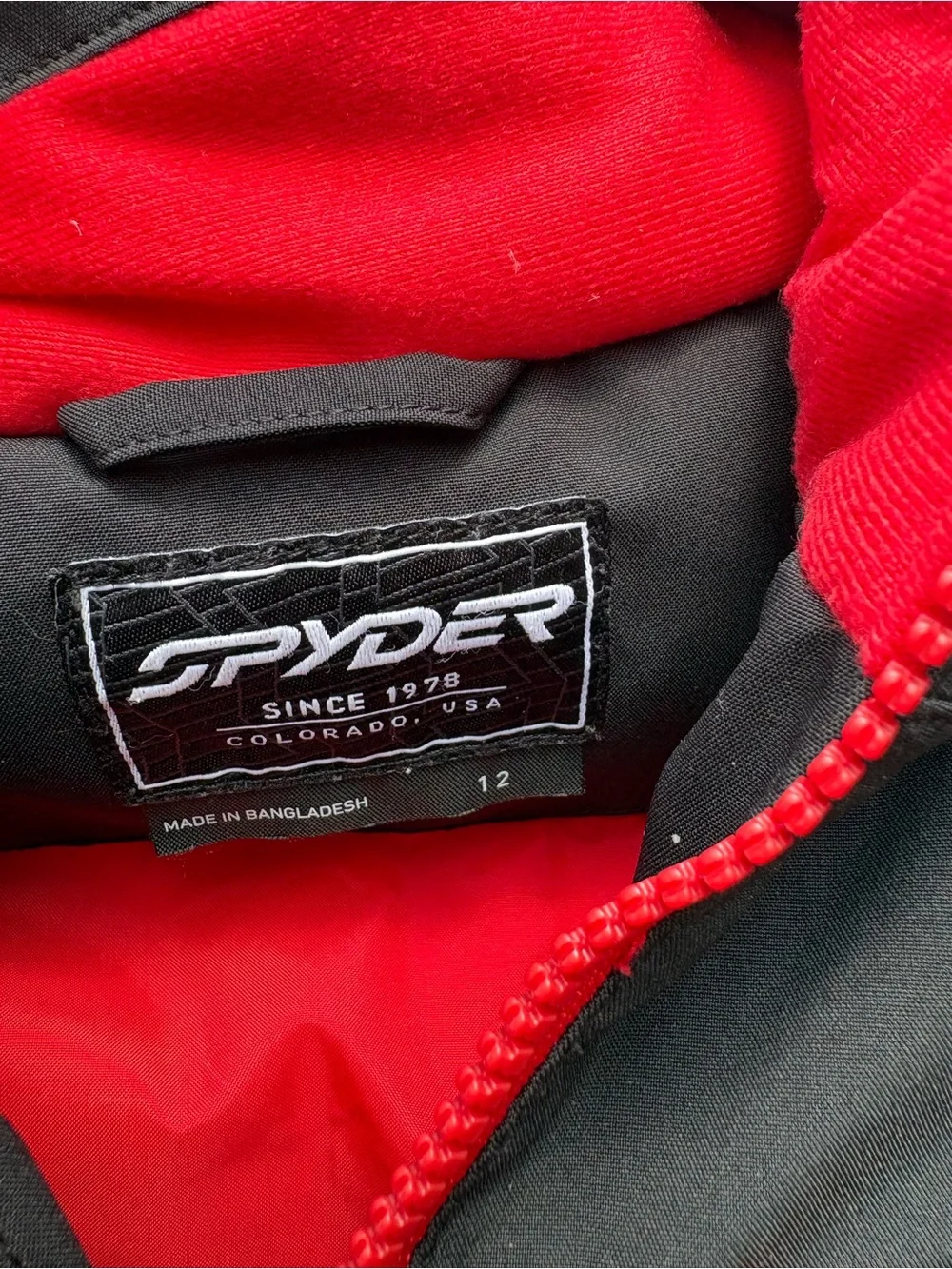 Spyder boys Red and Black Ski Jacket
